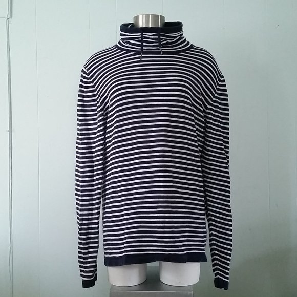 Striped Cowl Knit Top Light Sweater - Picture 1 of 3